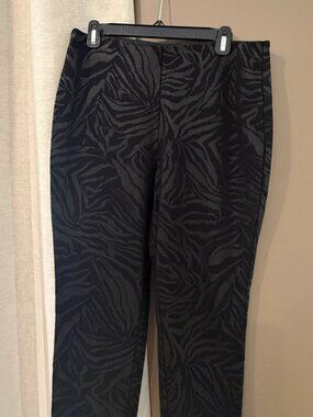 INC International Concepts Black Animal Print Stretch Leggings Party, Size Large